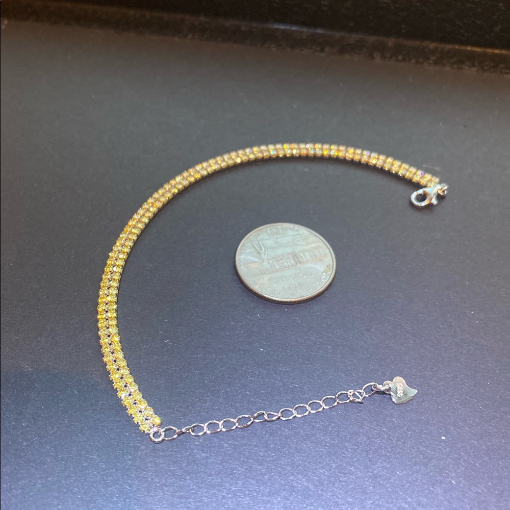 * 12.20 ct yellow topaz double row bracelet in Sterling Silver